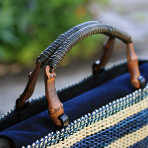 石畳編みボーダーバッグ