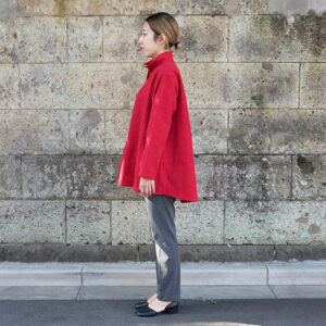 久留米絣ピンタックブラウス・赤