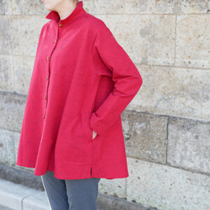 久留米絣ピンタックブラウス・赤