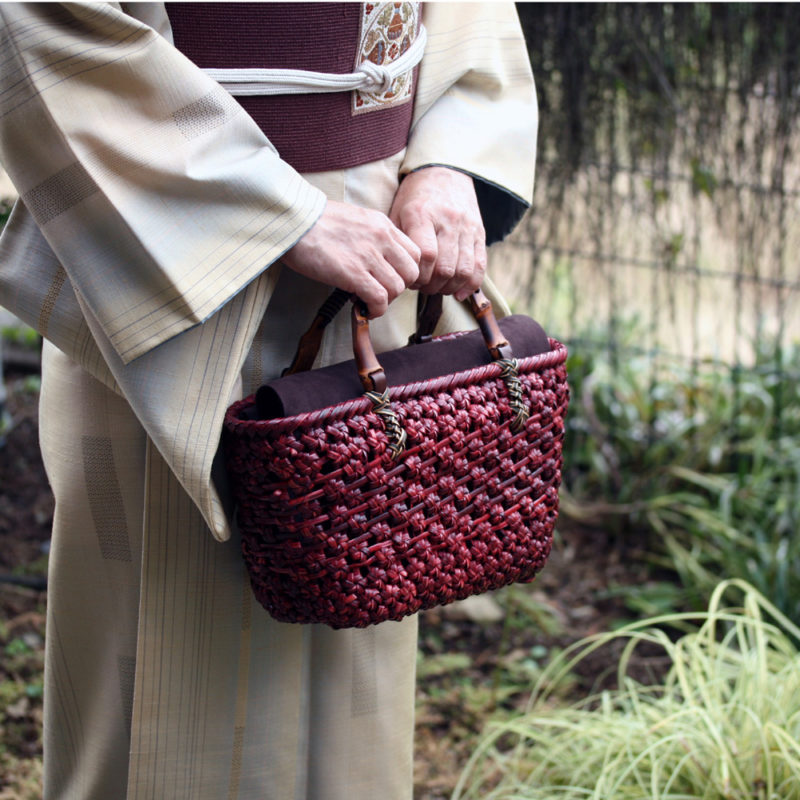 透かし桜編みバッグ