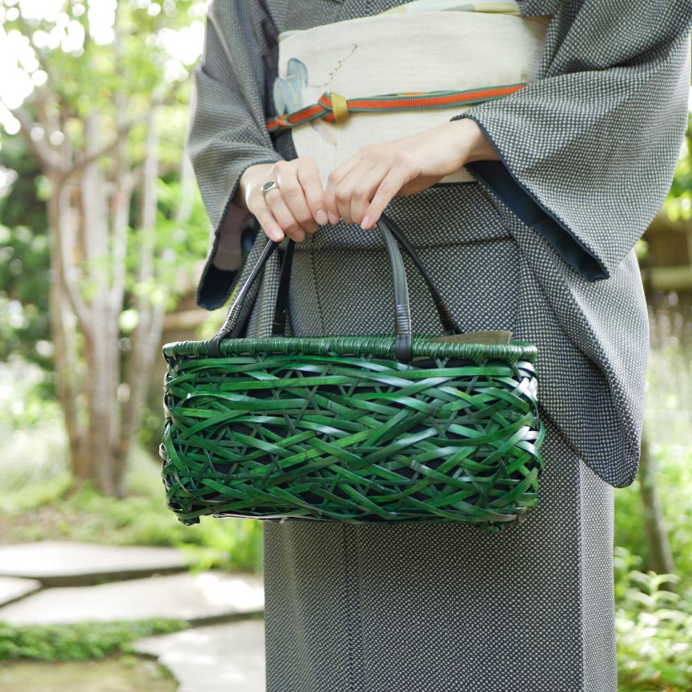 竹のやたら編みバッグ 3色展開