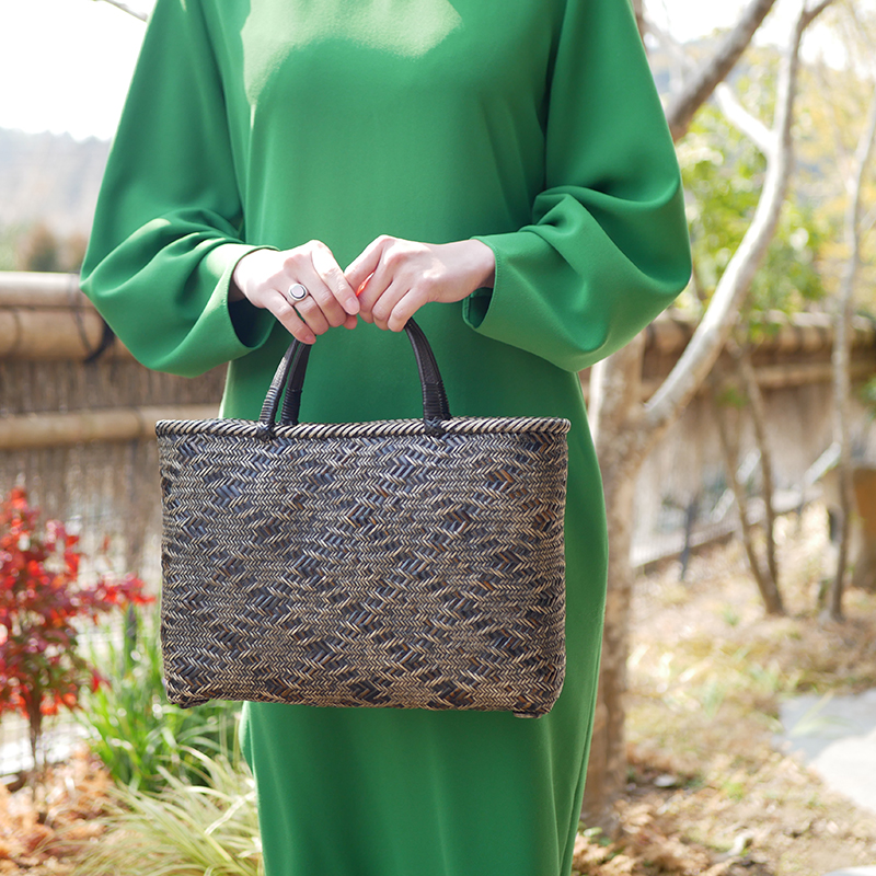 交色波網代編みバッグ | 竹巧彩 | 公式ウェブサイトｰ竹のバッグ・財布 