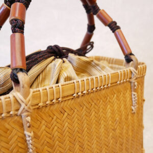 竹のハンドバッグタテヨコ網代編み