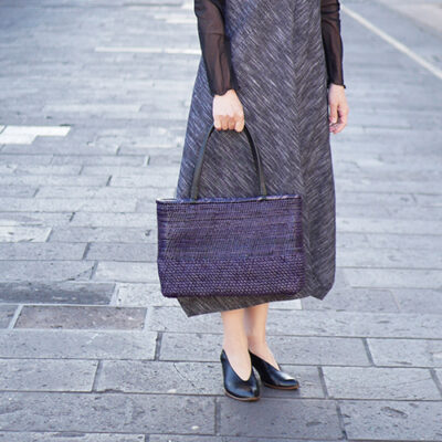 石畳編みトートバッグ・那須紫