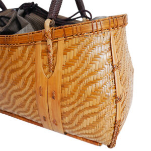 宝重 竹波網代編みバッグ