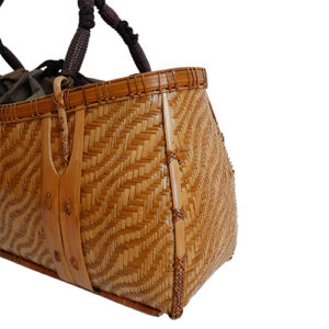 宝重 竹波網代編みバッグ