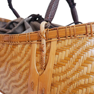 宝重 竹波網代編みバッグ