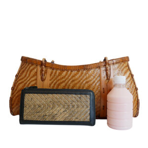 宝重 竹波網代編みバッグ