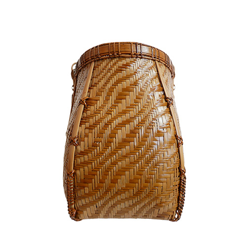 P1260995 宝重 竹波網代編みバッグ