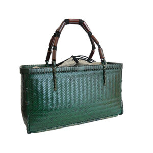 網代編み 竹カゴバッグ 横長