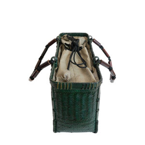 網代編み 竹カゴバッグ 横長