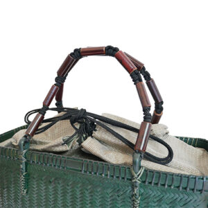 網代編み 竹カゴバッグ 横長
