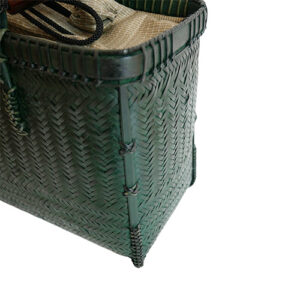 網代編み 竹カゴバッグ 横長