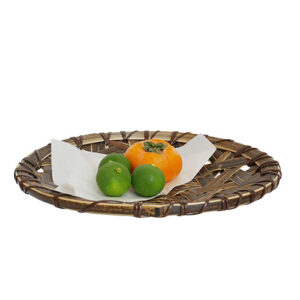 黒竹 亀甲編み二本寄せ盛皿