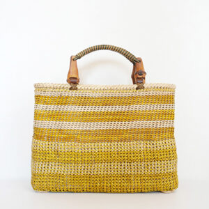 石畳編みボーダーバッグ