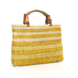 石畳編みボーダーバッグ