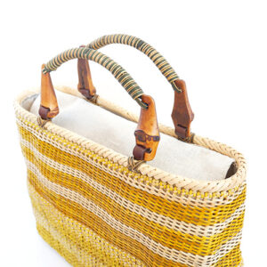 石畳編みボーダーバッグ