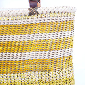 石畳編みボーダーバッグ