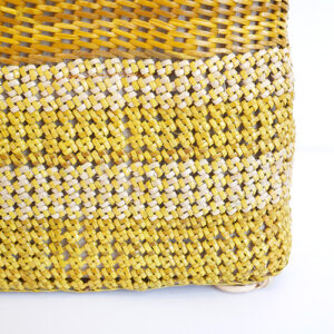 石畳編みボーダーバッグ