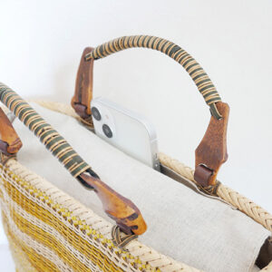 石畳編みボーダーバッグ