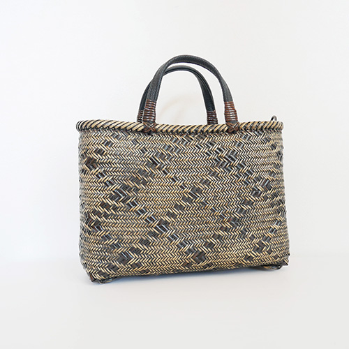P1260884 籐 交色波網代編みバッグ2WAY