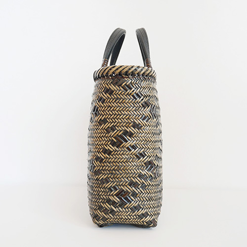 P1260885 籐 交色波網代編みバッグ2WAY
