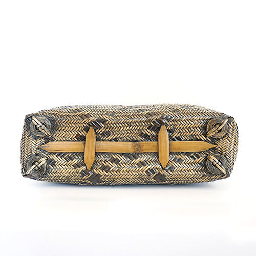 P1260886 籐 交色波網代編みバッグ2WAY