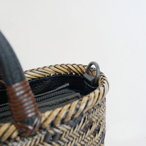 籐 交色波網代編みバッグ2WAY