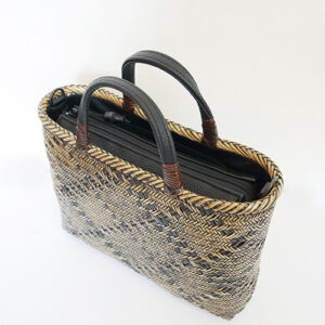 籐 交色波網代編みバッグ2WAY