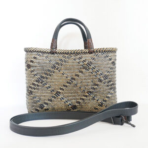 籐 交色波網代編みバッグ2WAY