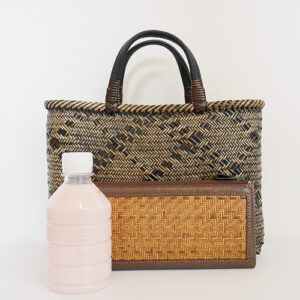 籐 交色波網代編みバッグ2WAY