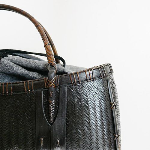 P1270160 竹 交色波網代編みバッグ