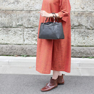 竹網代編みバッグ