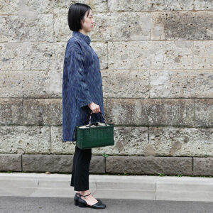 網代編み 竹カゴバッグ 横長