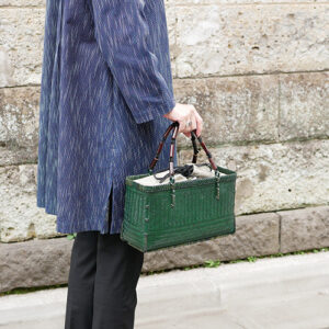 網代編み 竹カゴバッグ 横長