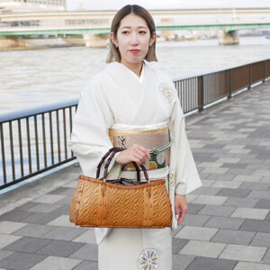 竹波網代編みバッグ