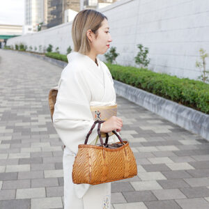 竹波網代編みバッグ