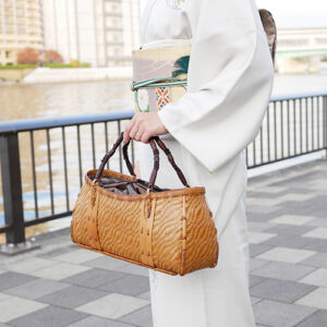 竹波網代編みバッグ