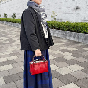 竹網代編みバッグ