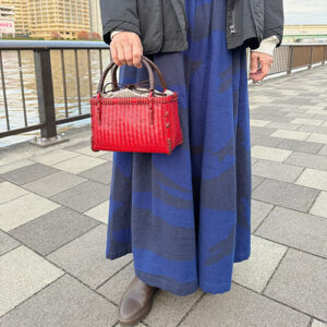 竹網代編みバッグ