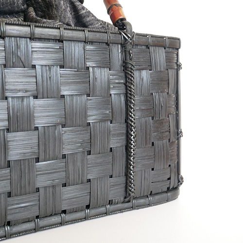 P1270057 竹寄せ四つ目編みハンドバッグ