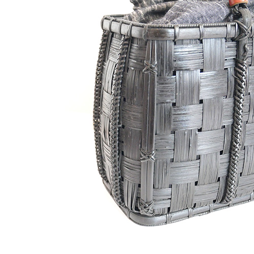 P1270058 竹寄せ四つ目編みハンドバッグ