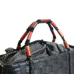 竹寄せ四つ目編みハンドバッグ