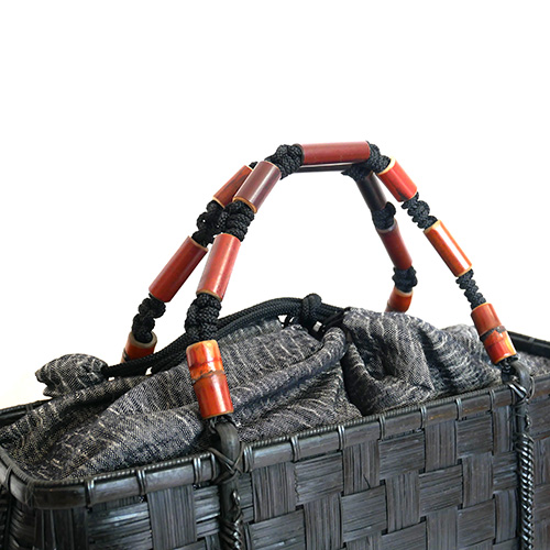 P1270059 竹寄せ四つ目編みハンドバッグ