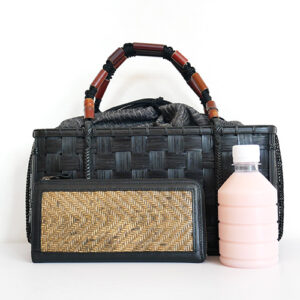 竹寄せ四つ目編みハンドバッグ