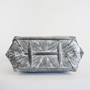 竹の網代編みハンドバッグ