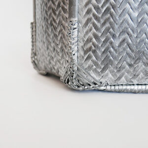 竹の網代編みハンドバッグ