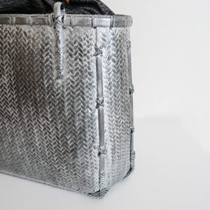 竹の網代編みハンドバッグ