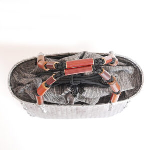 竹の網代編みハンドバッグ