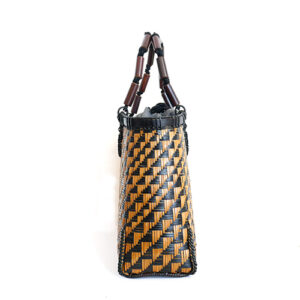 竹連弾網代編みバッグ